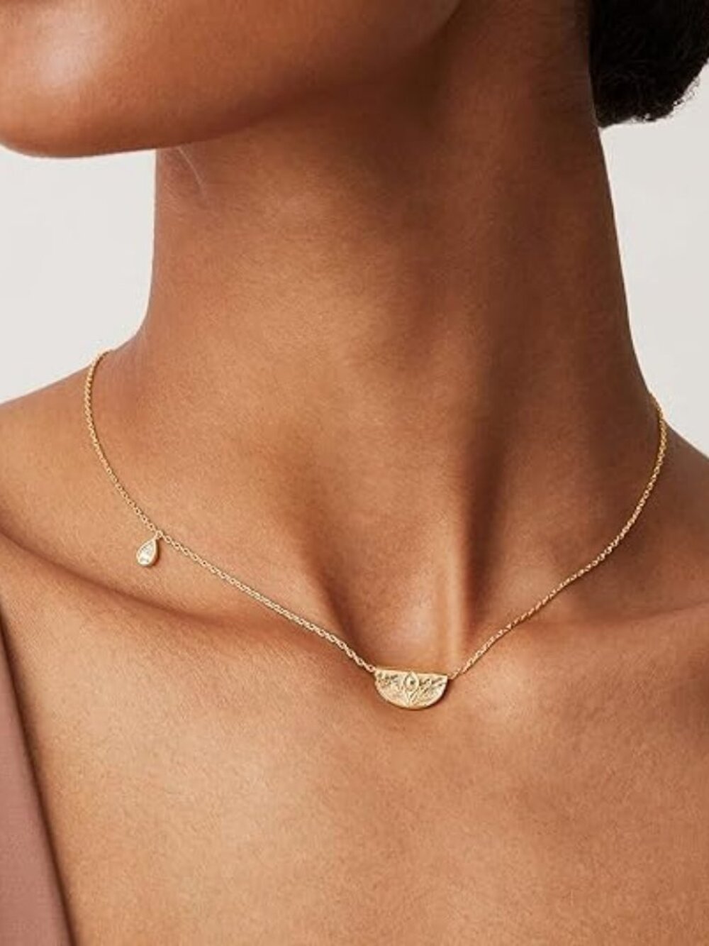 14K Gold Plated Engraved Coin Pendant Necklaces for Women | Byzantine Coin Penda